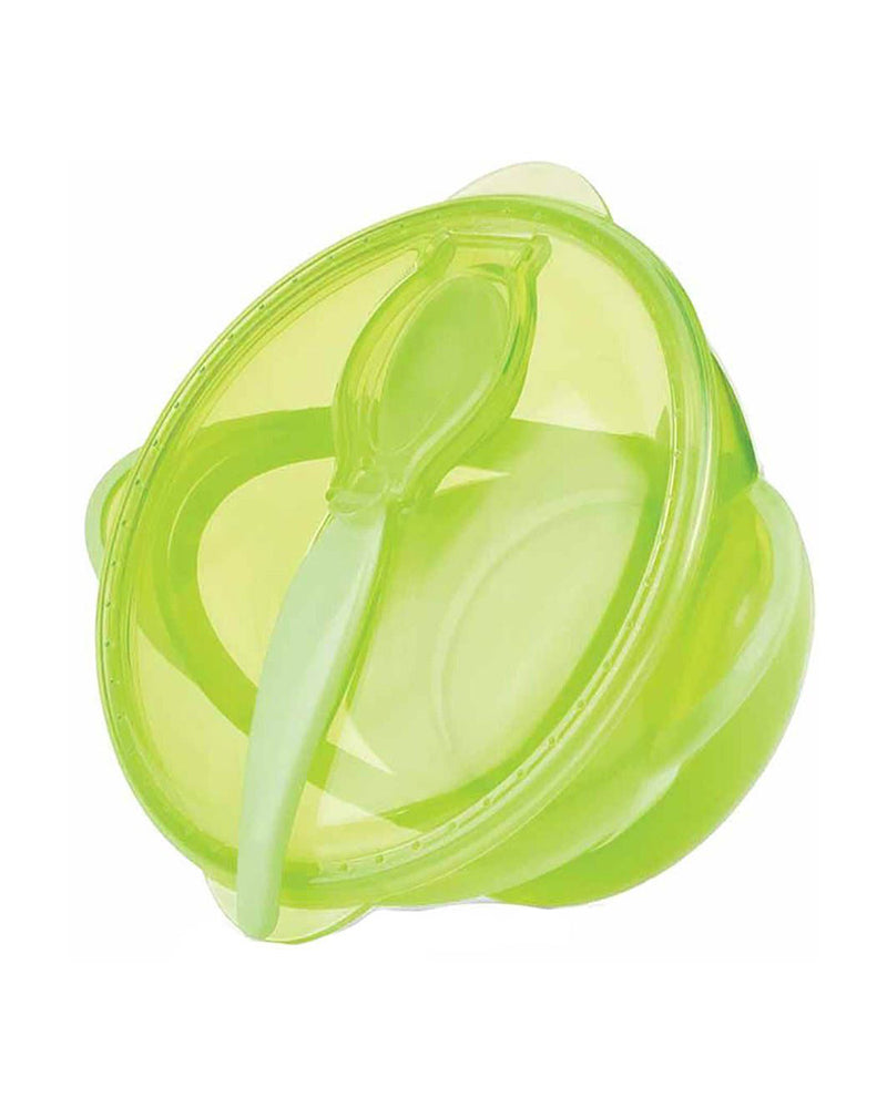 Bol Nûby Ventouse Cuillère et Couvercle 6m+ 400ml - Vert
