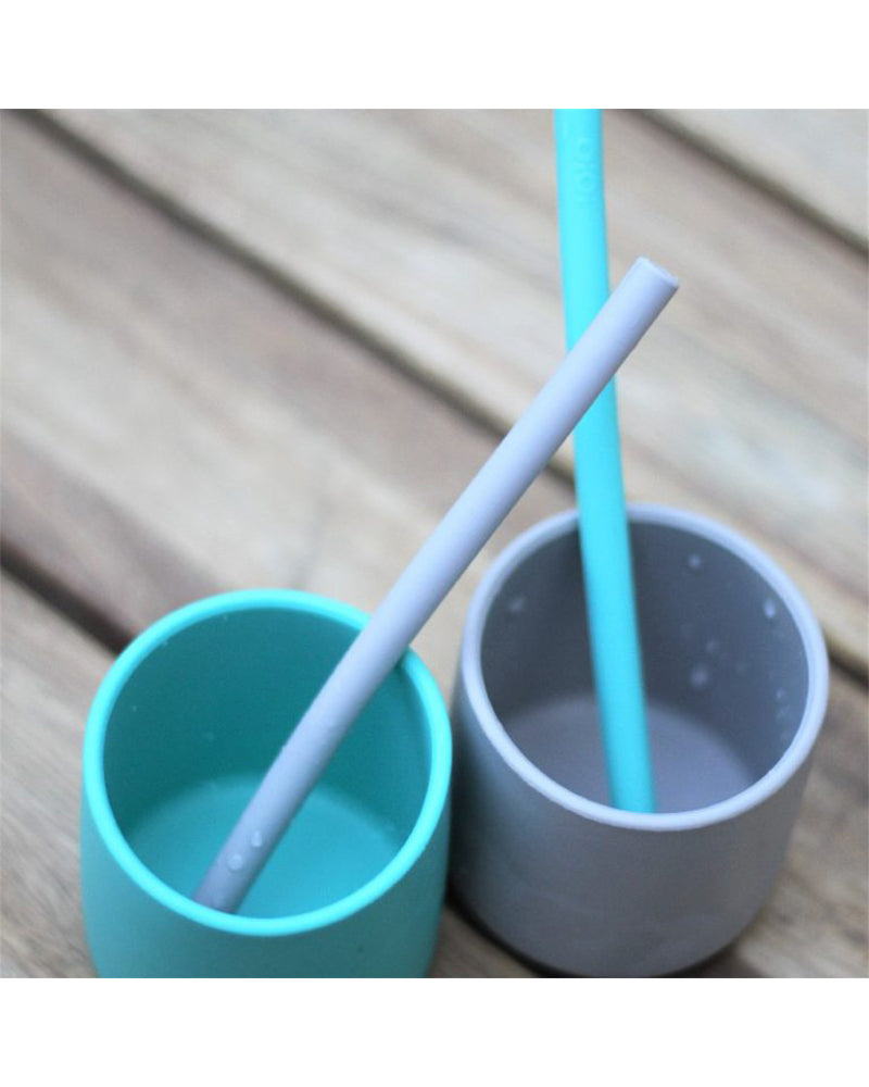Paille MINIKOIOI avec Brosse en Silicone – Bleu