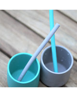 Paille MINIKOIOI avec Brosse en Silicone – Bleu