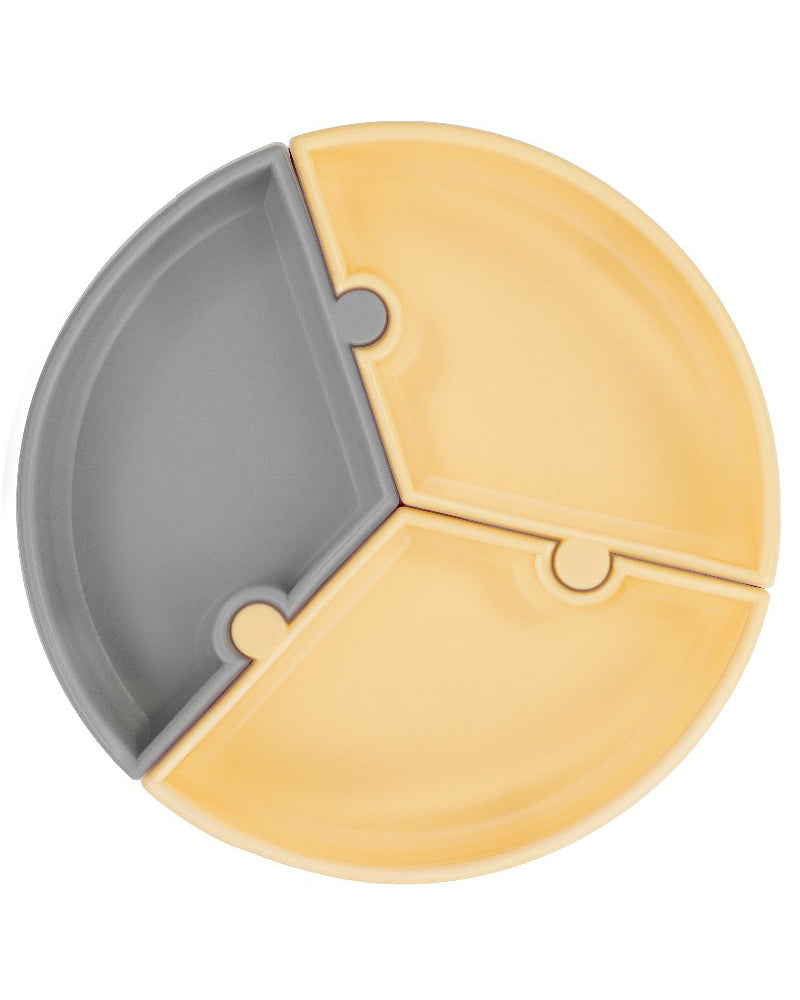MINIKOIOI Plato Puzzle con Ventosa de Silicona - Amarillo