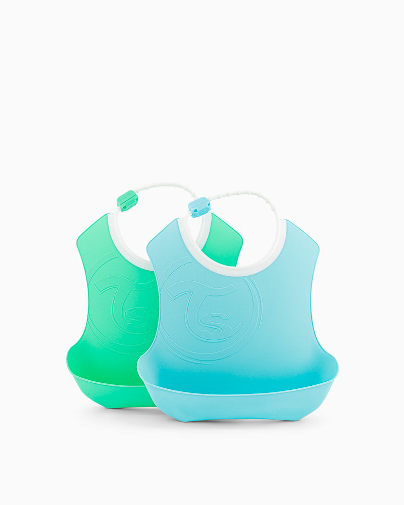 Set de 2 Bavoirs en Silicone Twistshake - Bleu & Vert