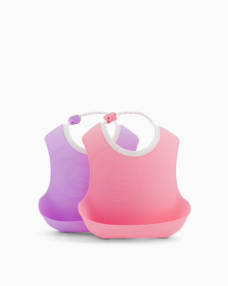 Set de 2 Bavoirs en Silicone Twistshake - Rose & Violet