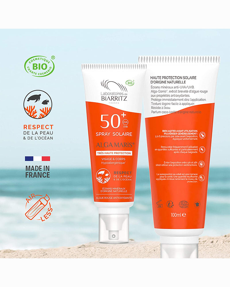 Spray Solaire SPF50+ Certifiée Bio 100ml - Laboratoires de Biarritz