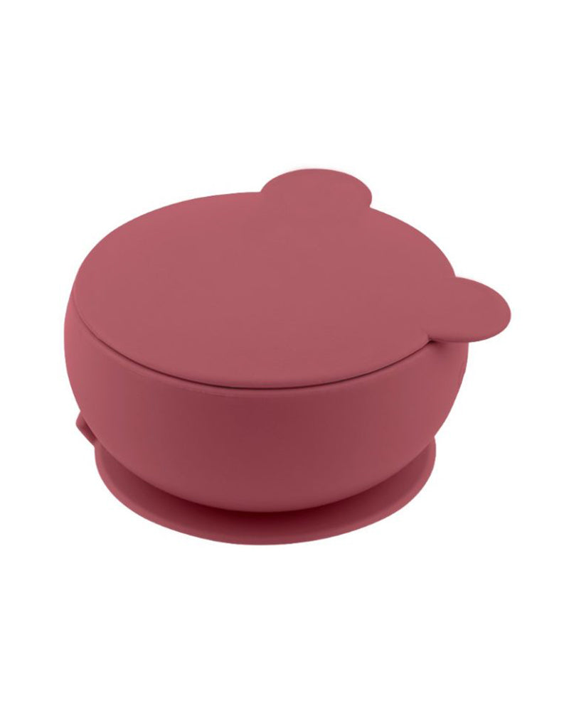 Bol avec Couvercle et Ventouse MINIKOIOI en Silicone – Rouge Velvet