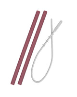 Paille MINIKOIOI avec Brosse en Silicone – Rouge Velvet