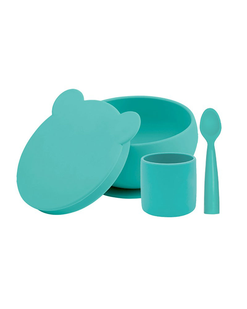 MINIKOIOI Silicone Set: Bowl Cup Spoon - Green