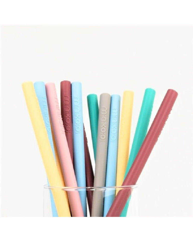 Paille MINIKOIOI avec Brosse en Silicone – Rouge Velvet
